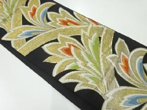 アンティーク　草葉模様織出し袋帯（材料）